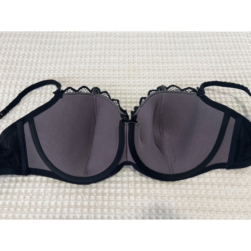 Adore Me Bra Women’s 36DDD Black Gray Lace Padded Underwire - Picture 6 of 14